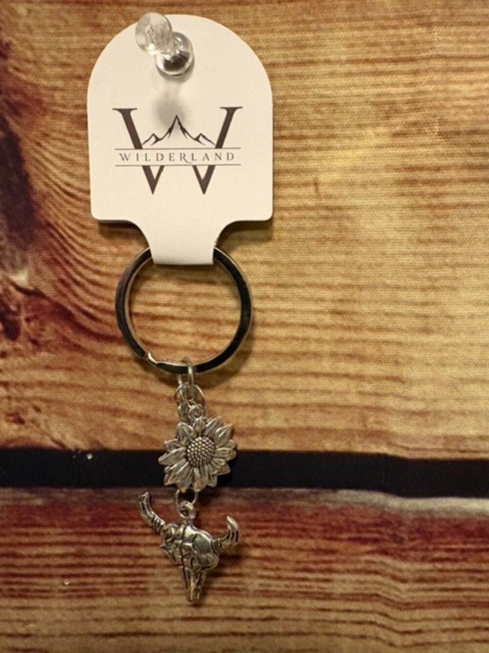 Wilderland Western Bull Skull & Sunflower Keychain NWT